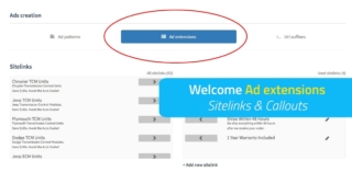 Ad extensions - Sitelinks & Callouts for product text ads in BlueWinston.com