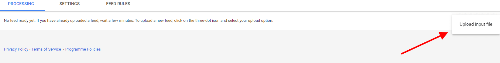 feed upload button click